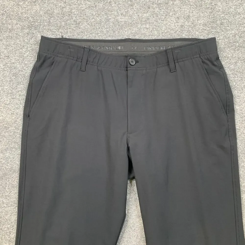 Under Armour Pants Mens 38 Black Gripper Waistband Performance Golf Travel Chino